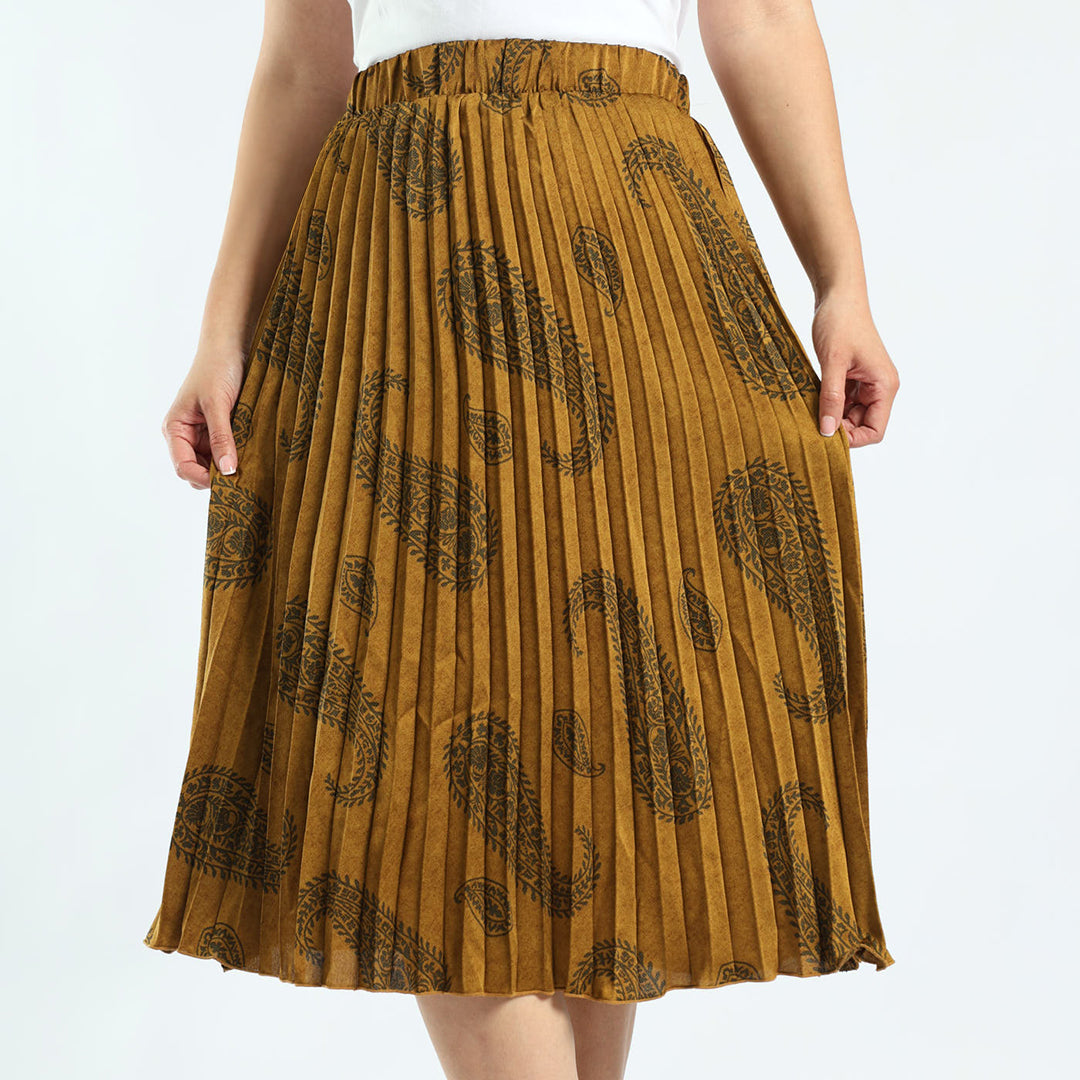 Alora Ladies Mustard Paisley Skirt