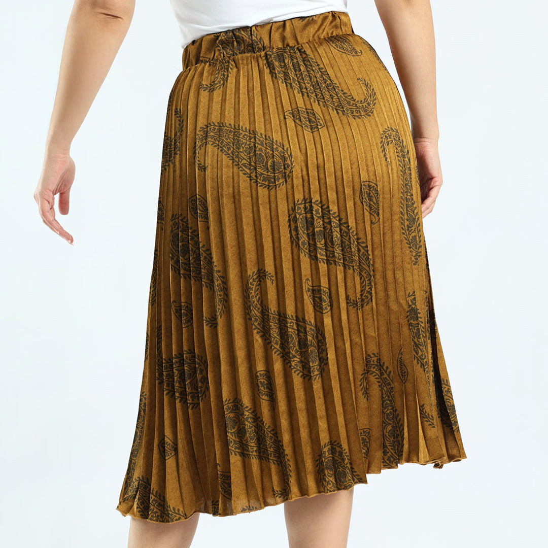 Alora Ladies Mustard Paisley Skirt