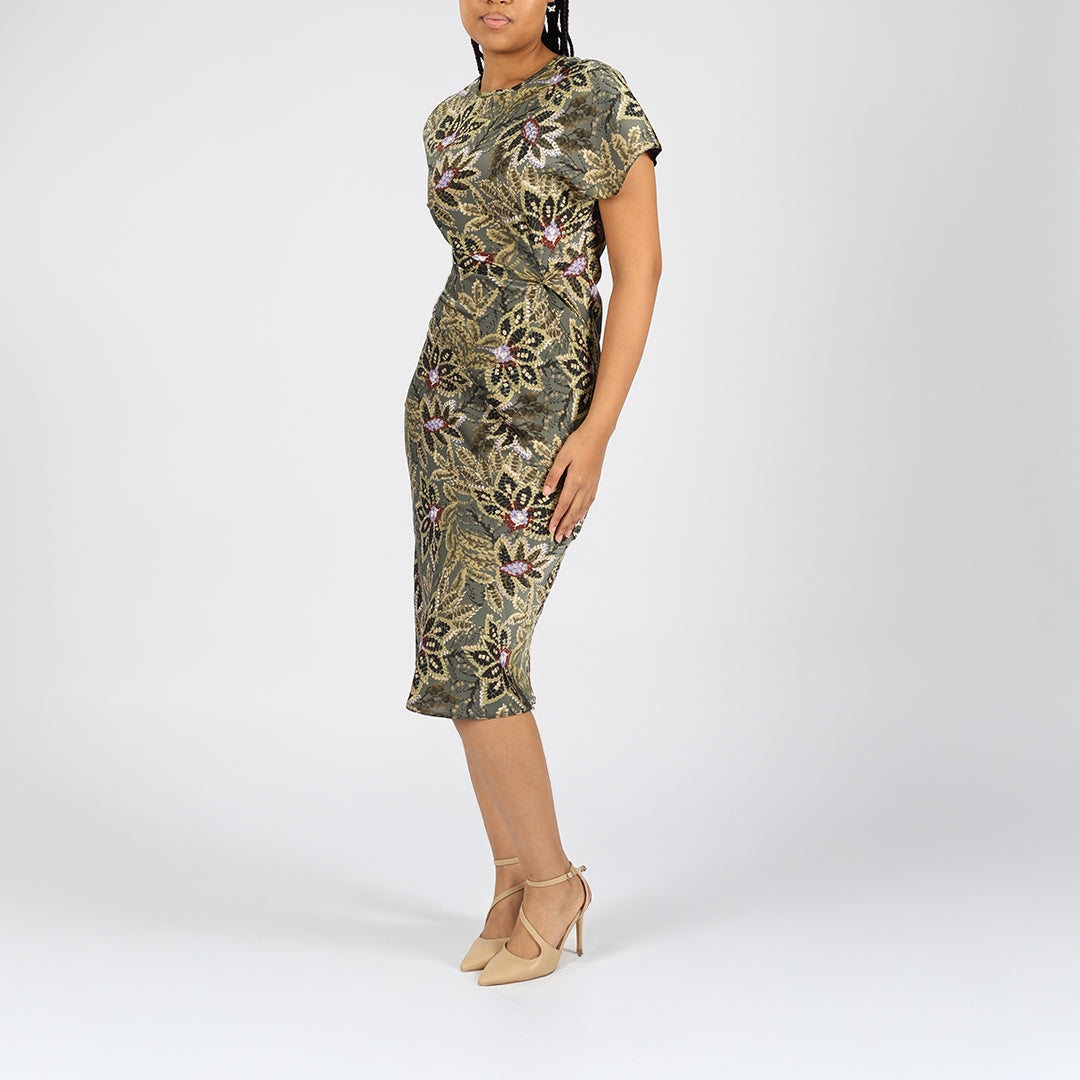 Ladies Alora Sage/Grey Dress