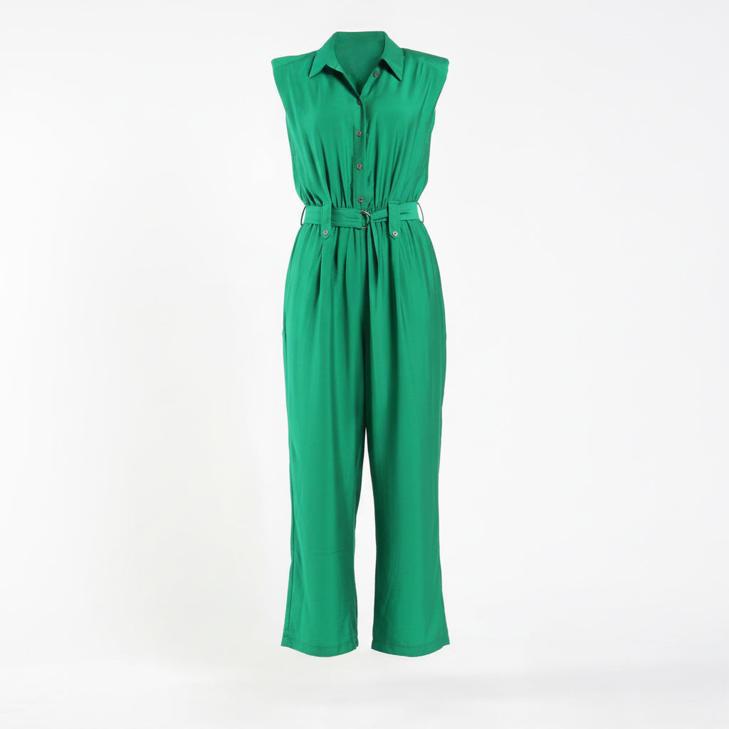 Green Sleeveless Jumpsuit