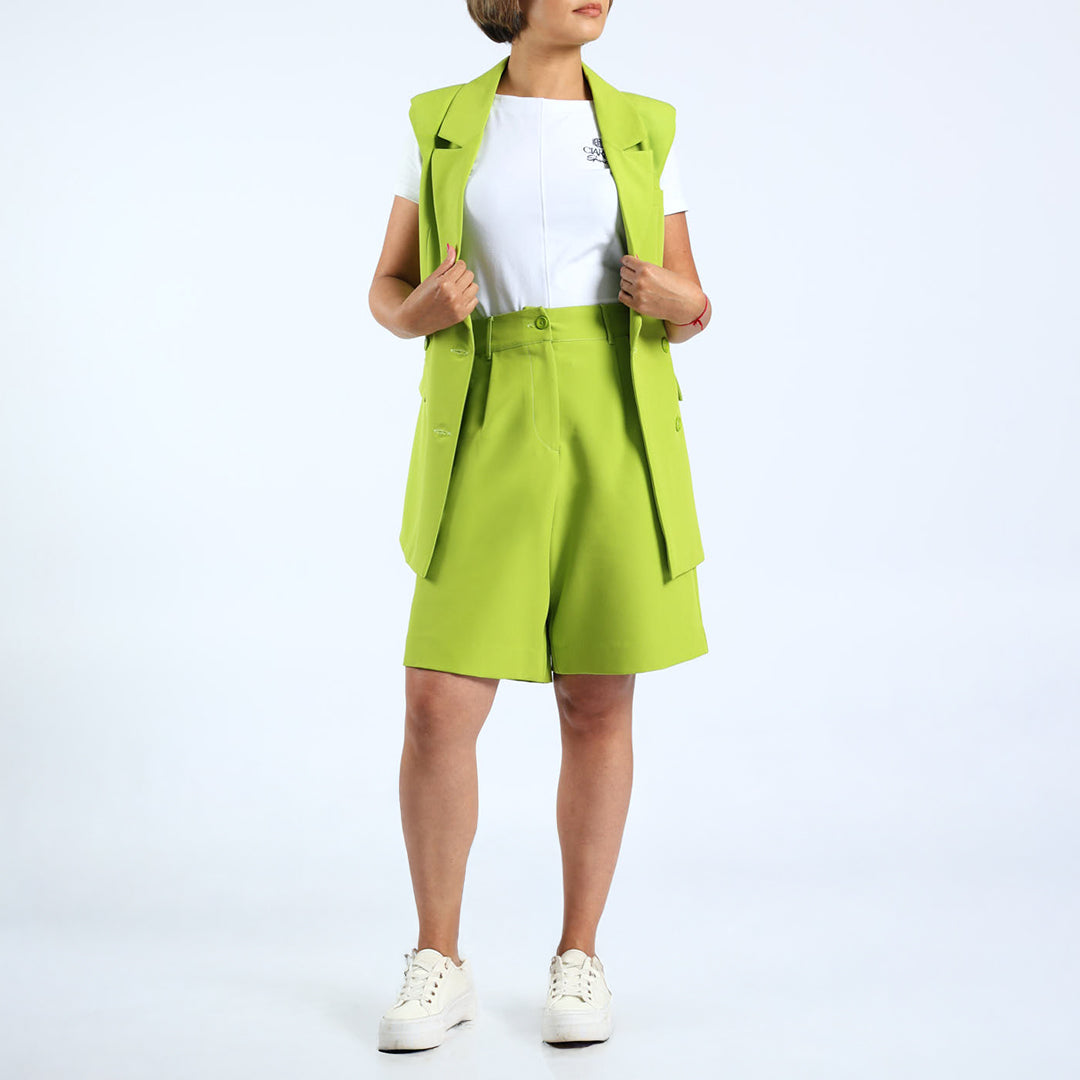 Lime Pleat Short