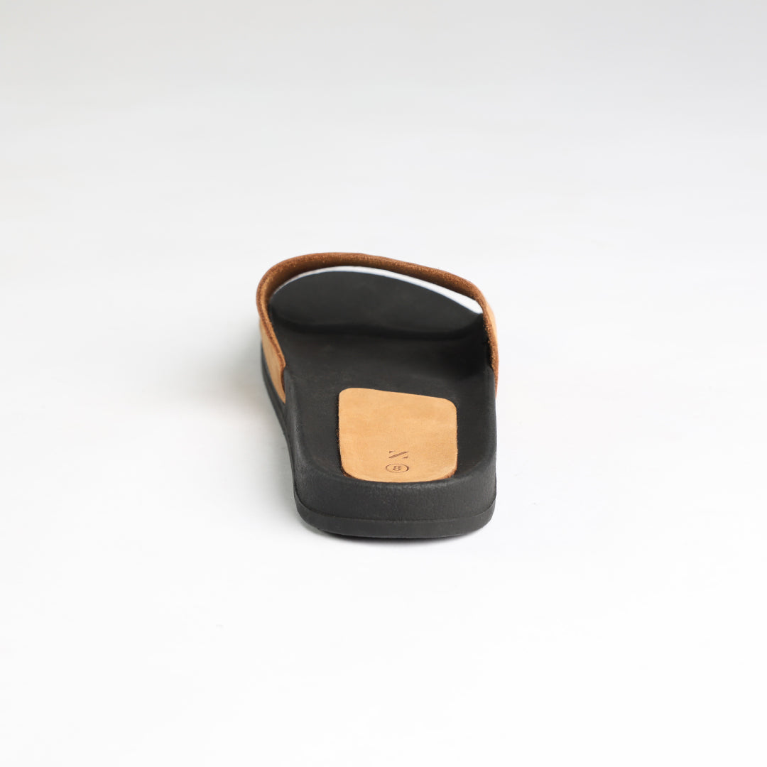 Suede Leather Slide.Zaff Embossing.