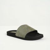 Suede Leather Slide.Zaff Embossing.
