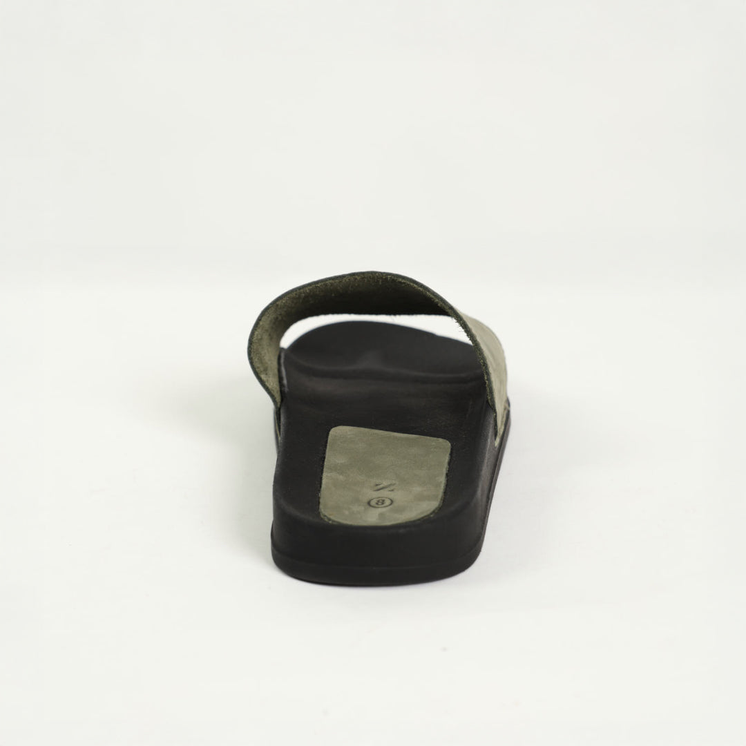 Suede Leather Slide.Zaff Embossing.
