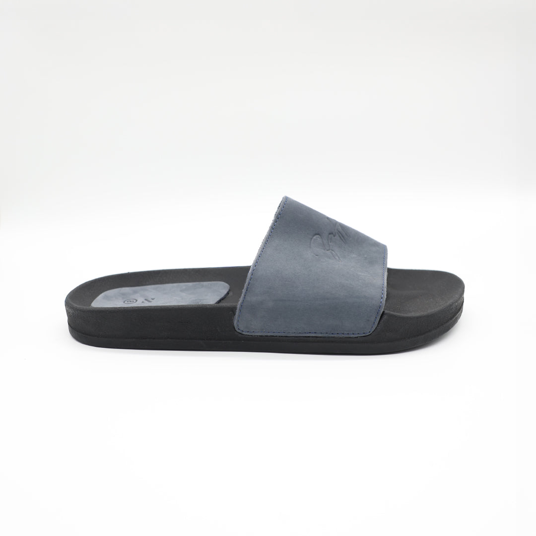 Suede Leather Slide.Zaff Embossing.