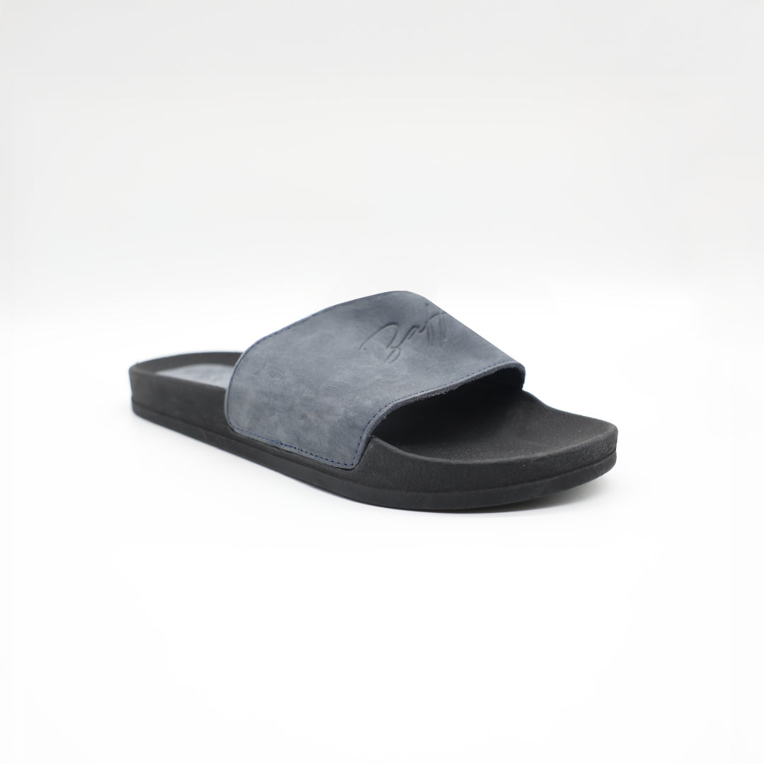 Suede Leather Slide.Zaff Embossing.