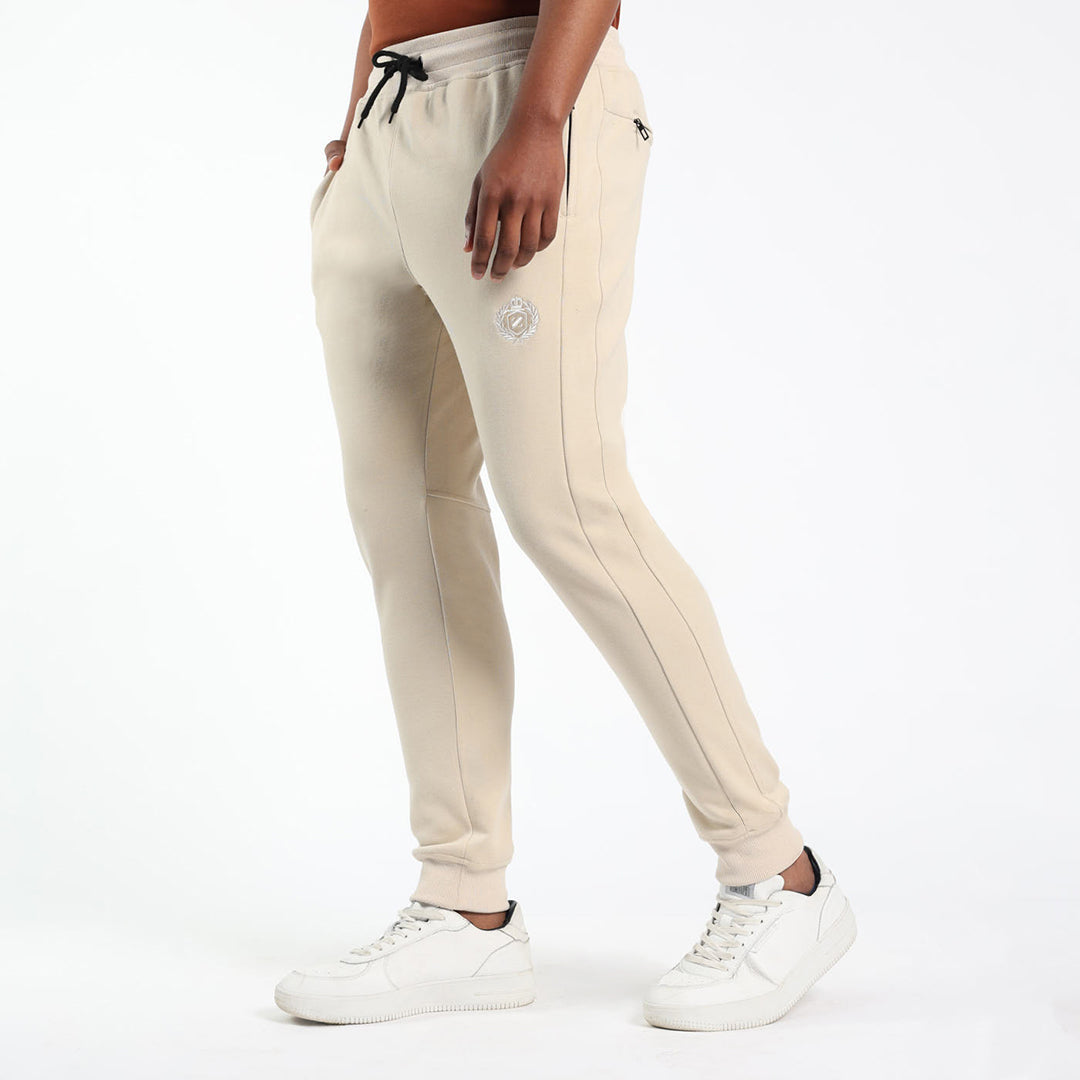 MENS ZAFF STONE COTTON JOGGER WITH ZIP DETAIL