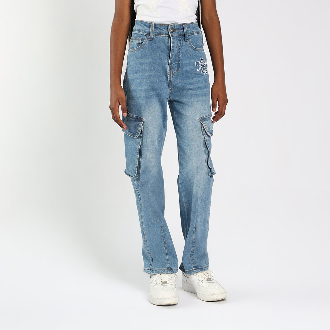 TRB Girls Mid Blue Jeans