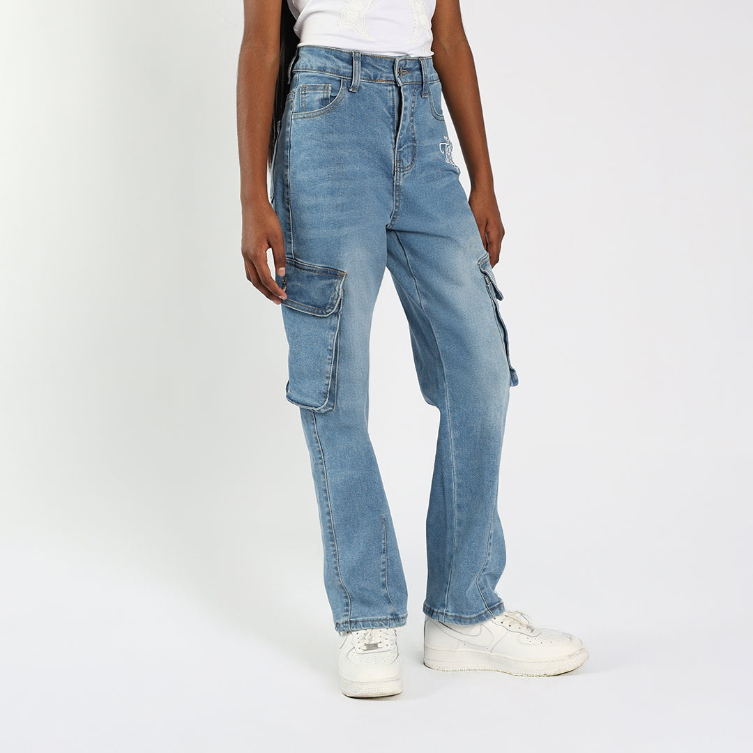 TRB Girls Mid Blue Jeans