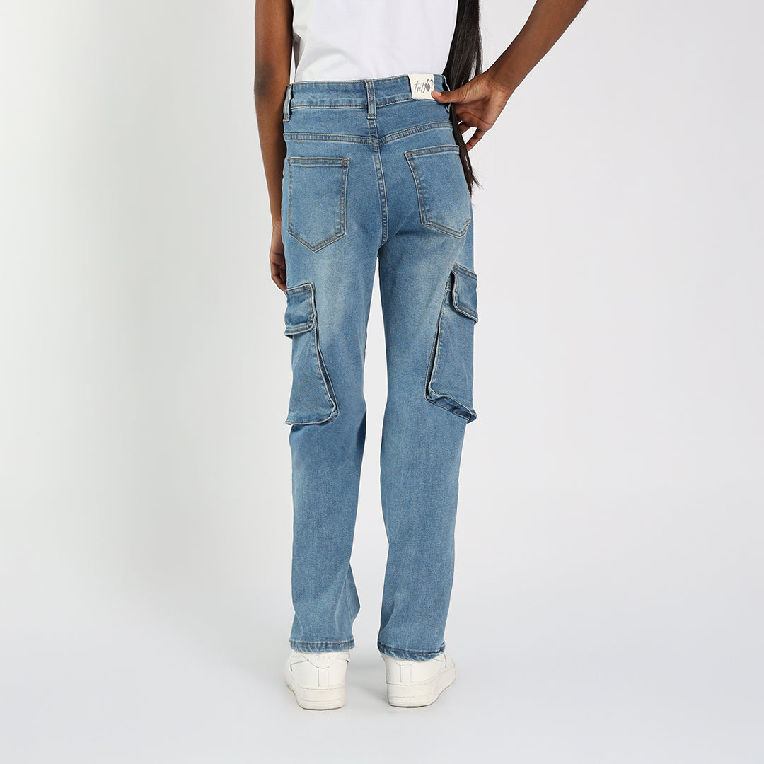 TRB Girls Mid Blue Jeans
