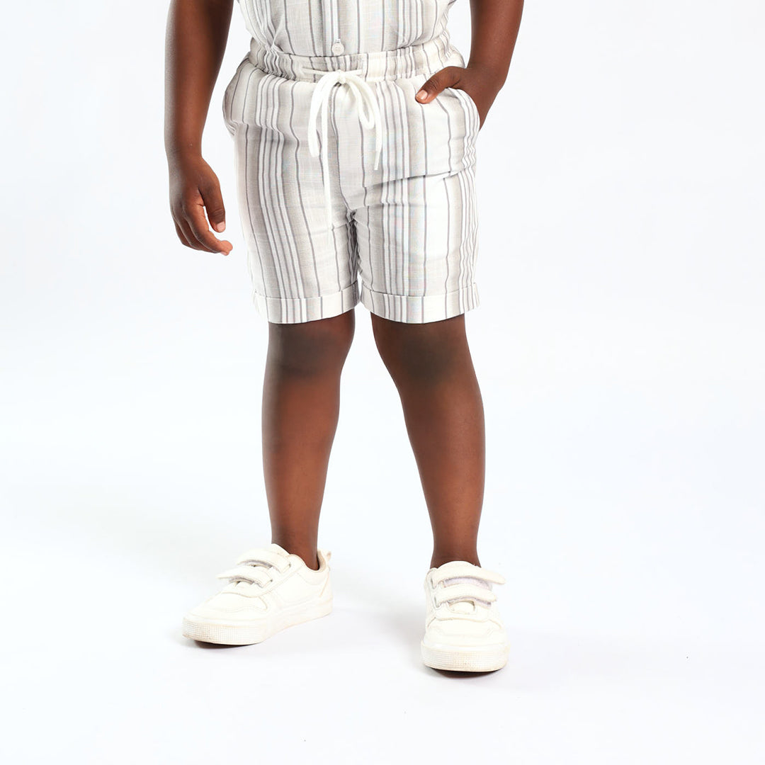 Grey Stripe Shorts