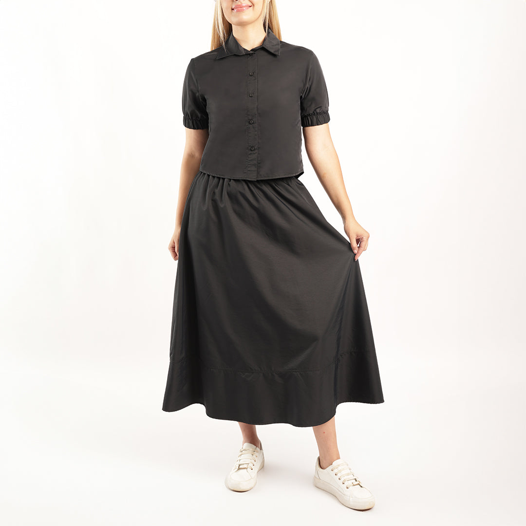Ladies Black Boxy Shirt