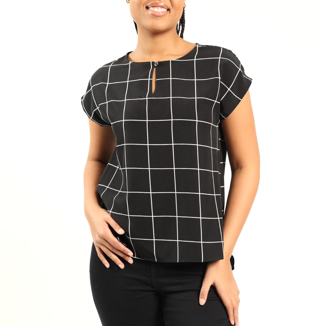 Alora Ladies Blk/Wht Top