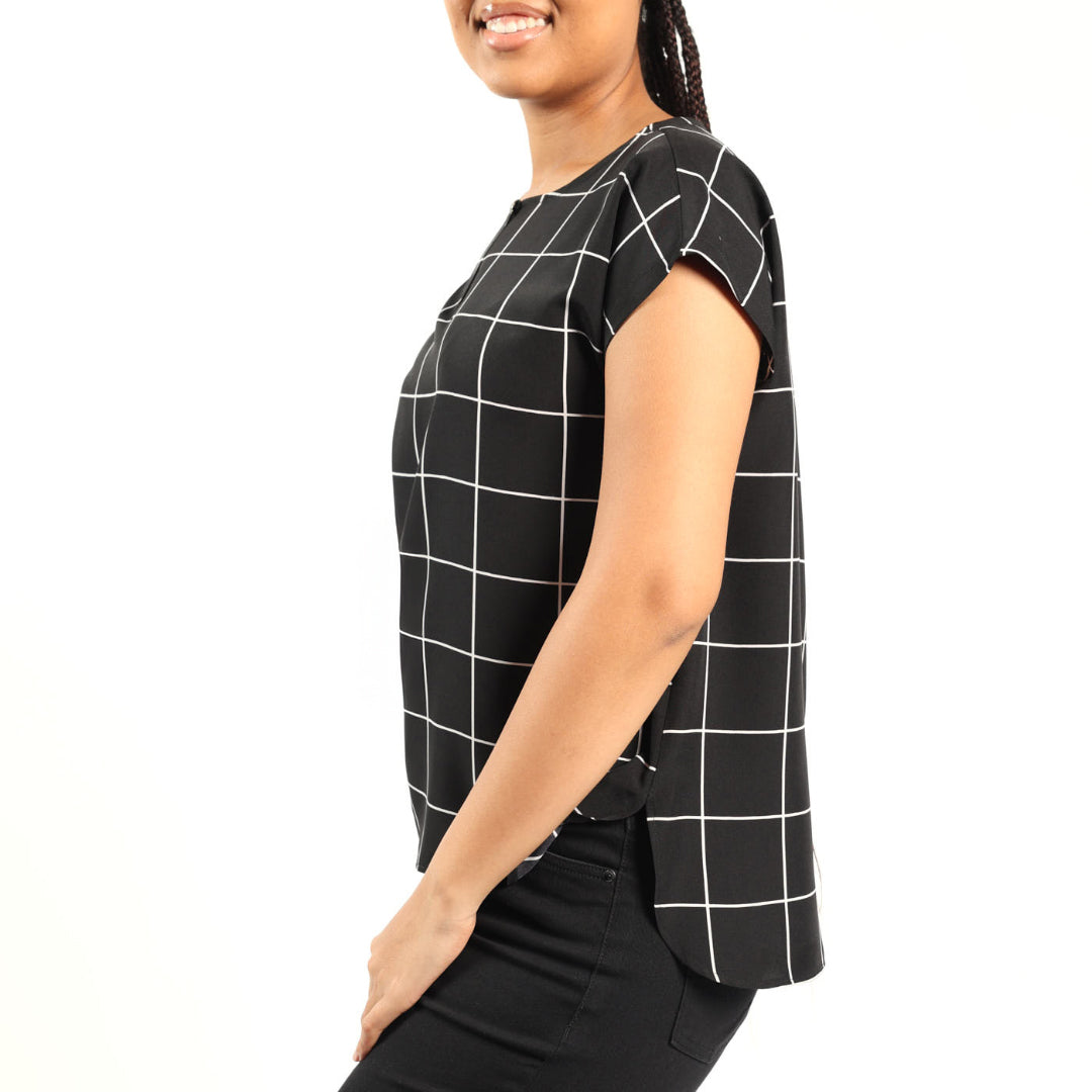 Alora Ladies Blk/Wht Top