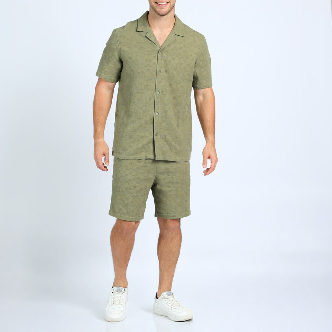 MENS ZAFF OLIVE WOVEN SHORTS