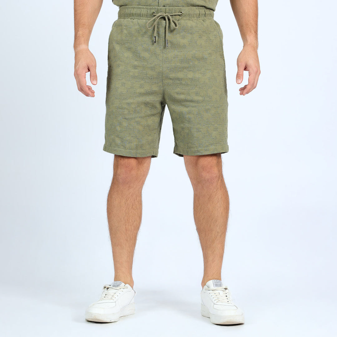 MENS ZAFF OLIVE WOVEN SHORTS