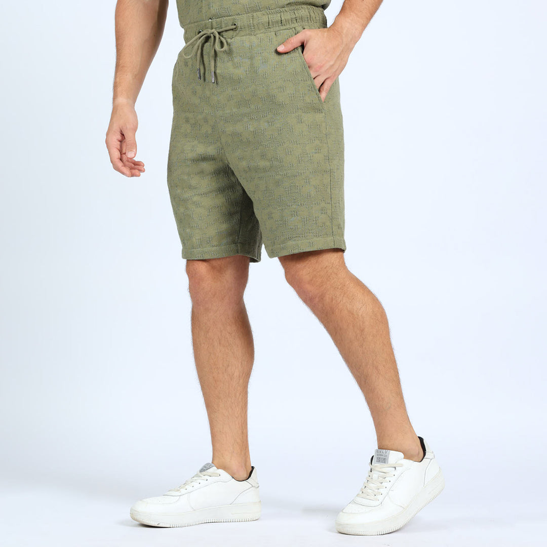 MENS ZAFF OLIVE WOVEN SHORTS