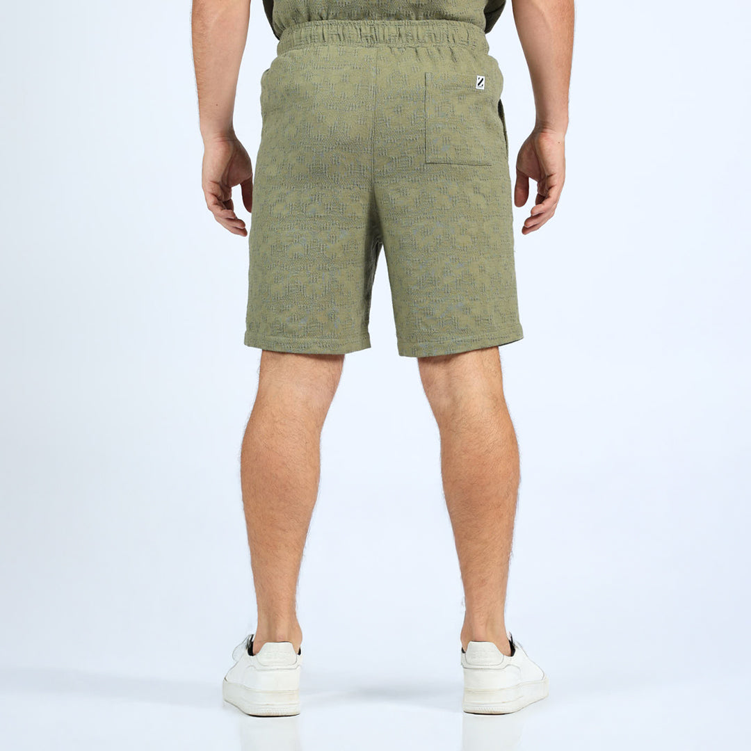 MENS ZAFF OLIVE WOVEN SHORTS