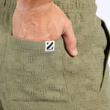 MENS ZAFF OLIVE WOVEN SHORTS