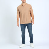 MENS ZAFF TAUPE SHORT SLEEVE SHIRT