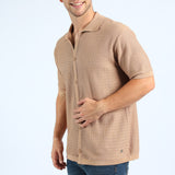 MENS ZAFF TAUPE SHORT SLEEVE SHIRT