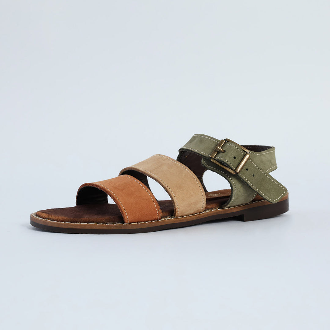 Suede Leather Strappy Sandal.