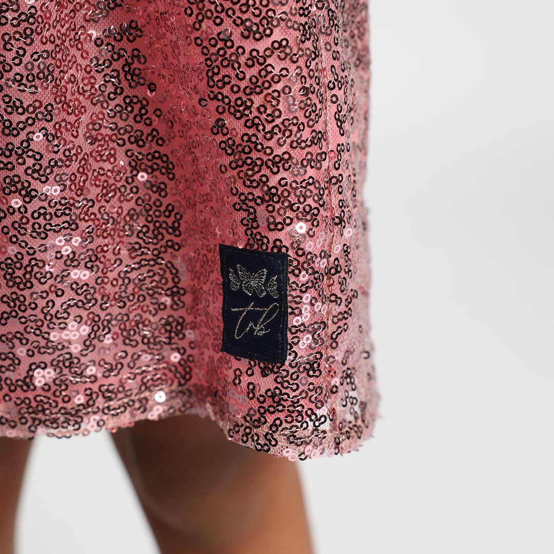 TRB Girls White/Pink Dress