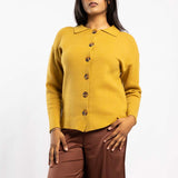 OCHRE LONG SLEEVE CARDIGAN