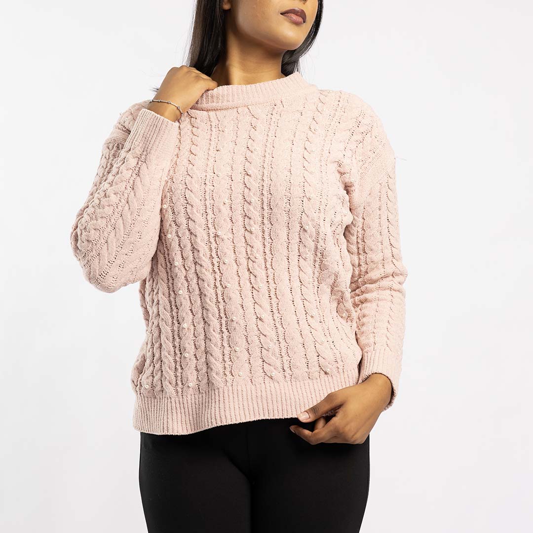 LONG SLEEVE JERSEY WITH PEARLS