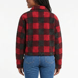 RED/BLACK CHECK LONG SLEEVE CROP SHACKET