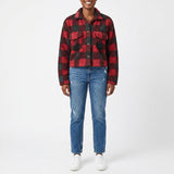 RED/BLACK CHECK LONG SLEEVE CROP SHACKET
