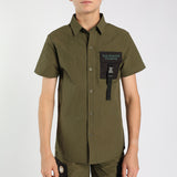 Olive Nylon Pocket Shirt