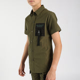 Olive Nylon Pocket Shirt
