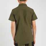 Olive Nylon Pocket Shirt