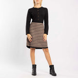 BLACK/STONE LONG SLEEVE DRESS