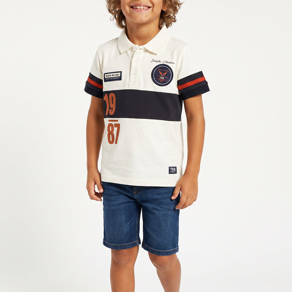 White Colour Block Golfer