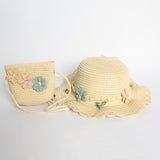 Floral Straw Hat &amp; Bag Set.