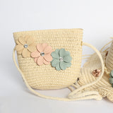 Floral Straw Hat &amp; Bag Set.