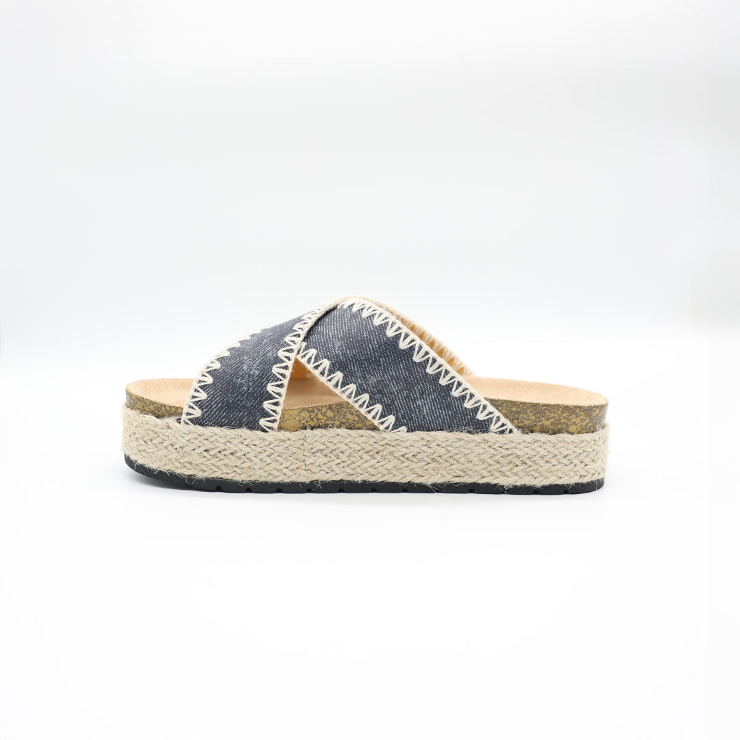 Crossover Platformn Espadrille Sandal.