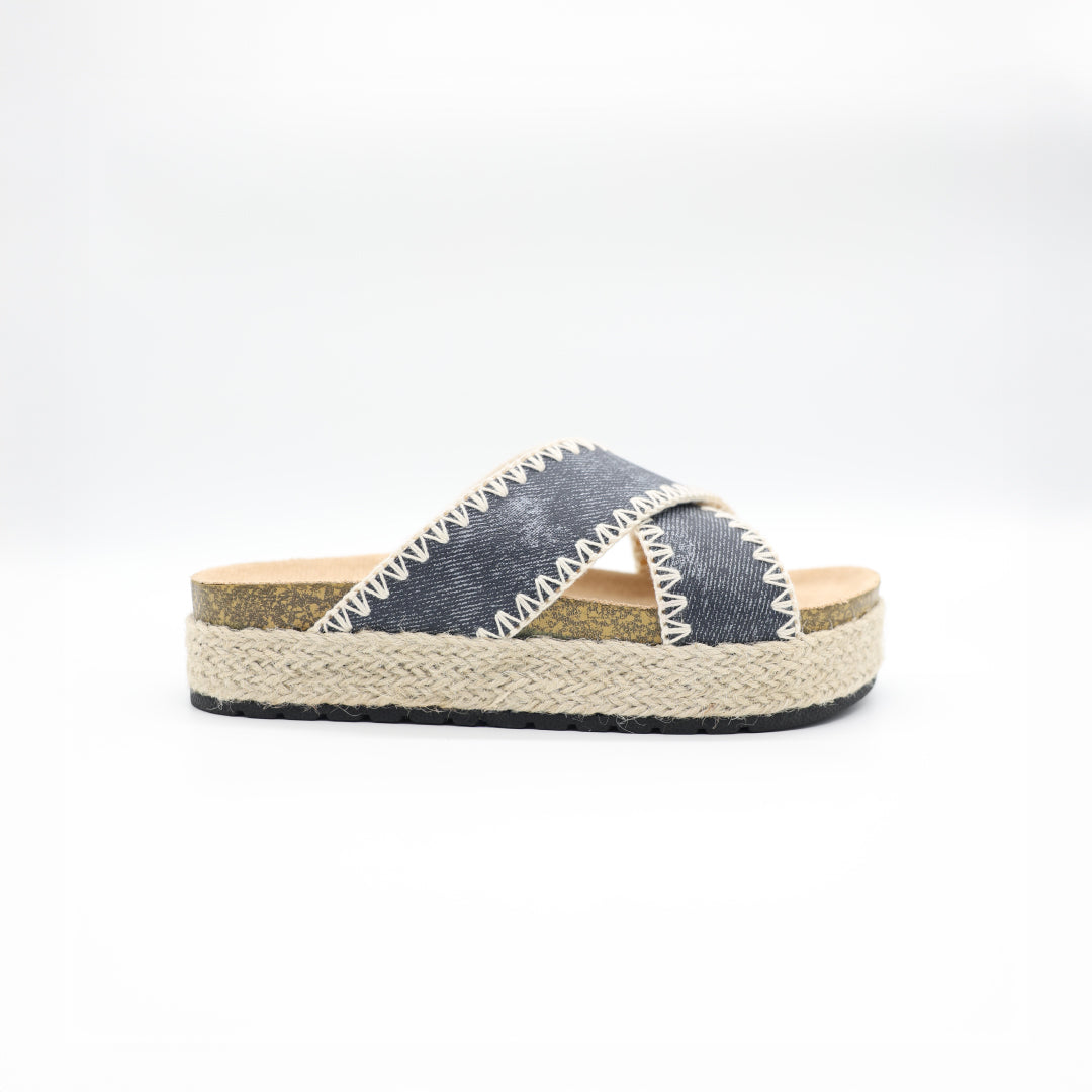 Crossover Platformn Espadrille Sandal.