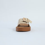 Push In Sandal.Statement Buckle Detail.