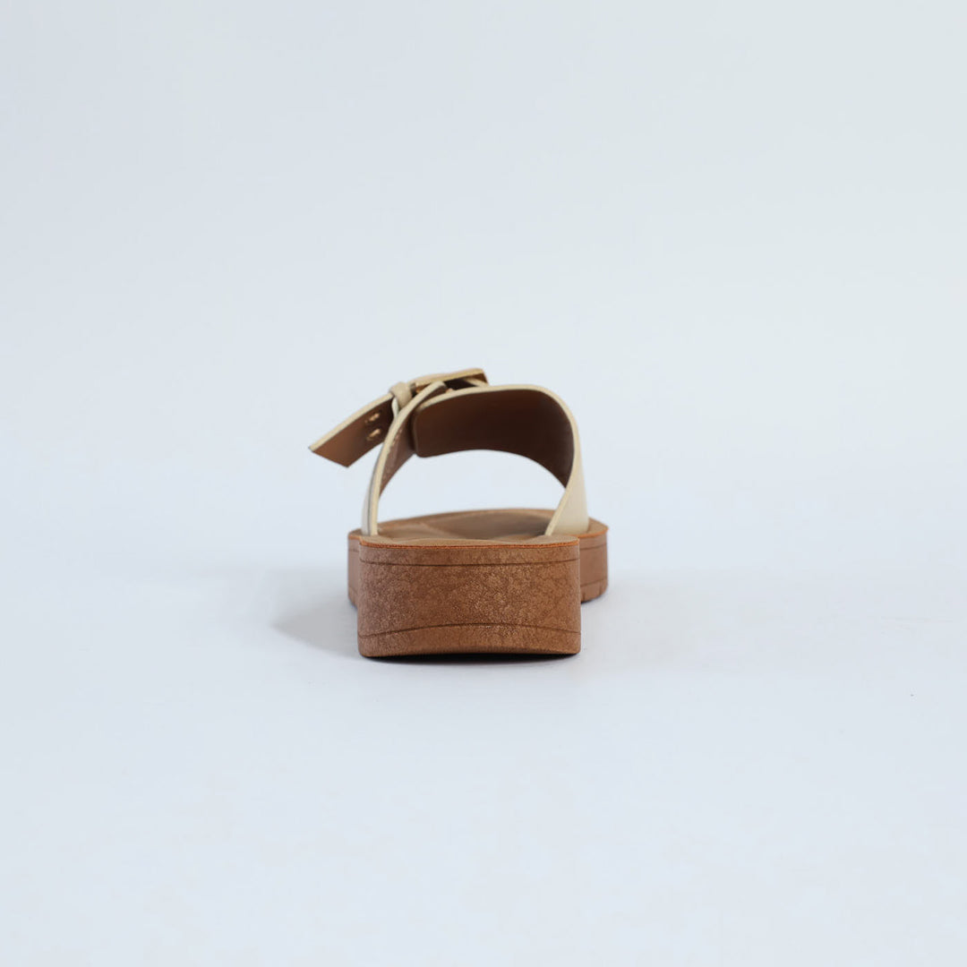 Push In Sandal.Statement Buckle Detail.