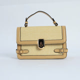 Structured Straw Pu Top Handle Bag. NOVA Fashion Fusion