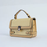 Structured Straw Pu Top Handle Bag. NOVA Fashion Fusion