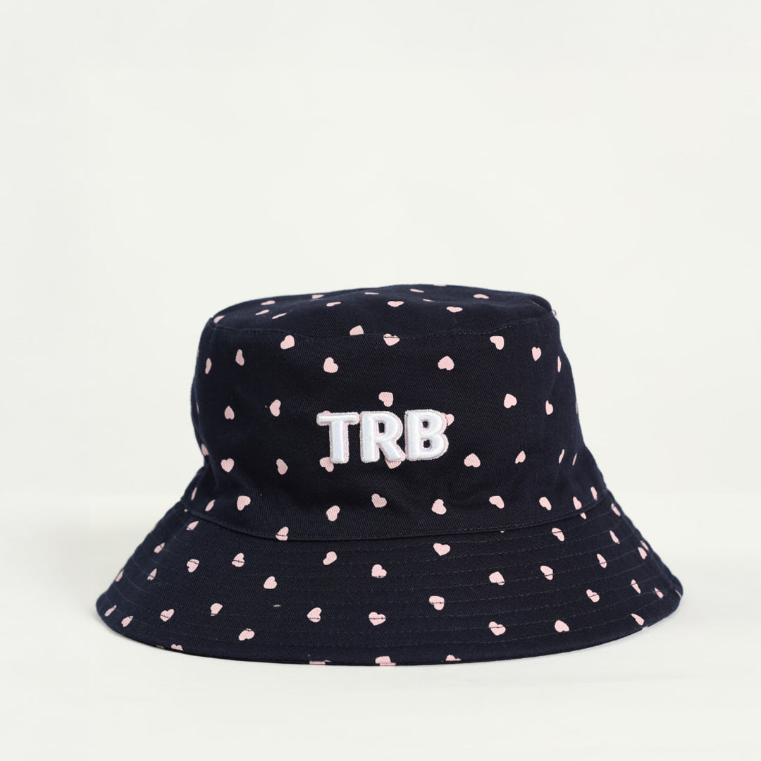Aop Bucket Hat.Pink Heart Detail.