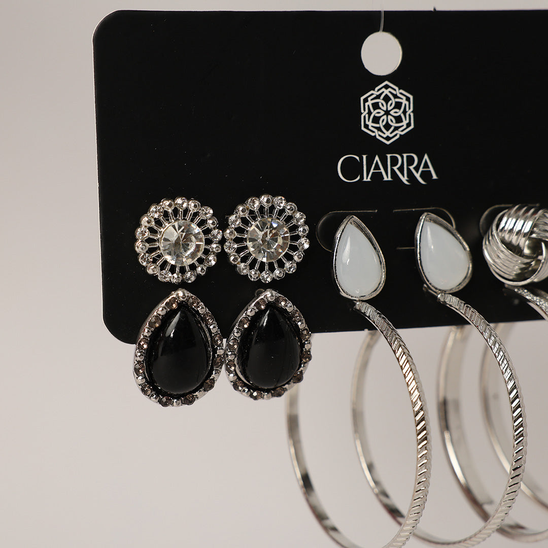 4 Pack Earring Set.Floral.Knot And Loop
