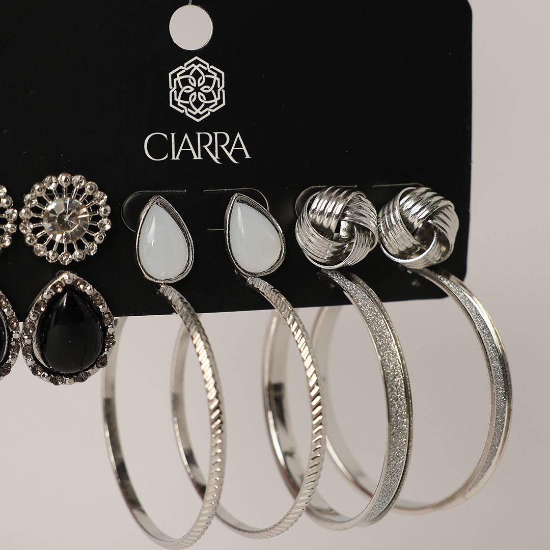 4 Pack Earring Set.Floral.Knot And Loop