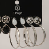 4 Pack Earring Set.Floral.Knot And Loop