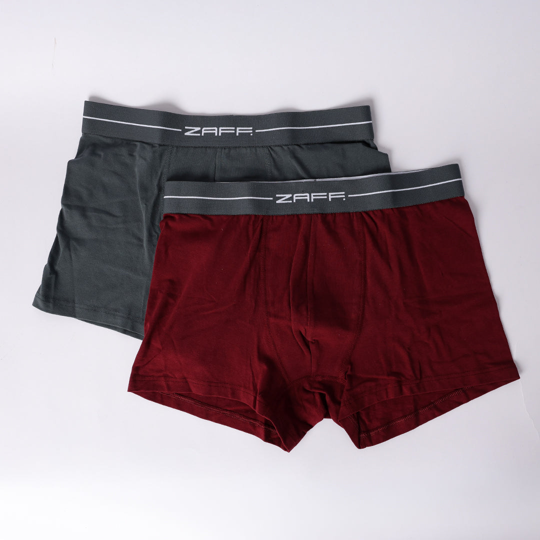 BURGUNDY/CHARCOAL MELANGE 2 PACK KNITTED BOXERS