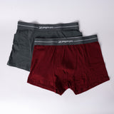 BURGUNDY/CHARCOAL MELANGE 2 PACK KNITTED BOXERS